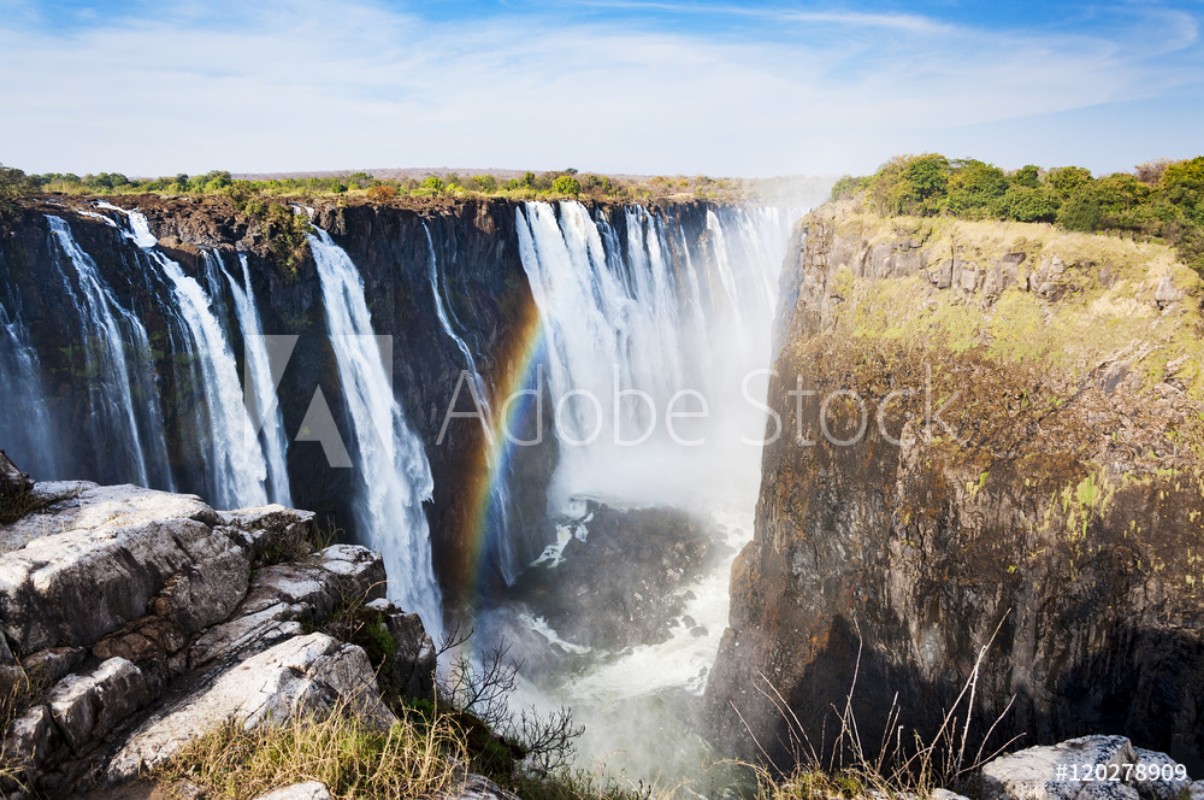 Afbeeldingen van View of the Victoria Falls in Zimbabwe Africa Concept for travel in Africa